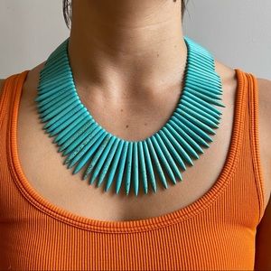 REAL TURQUOISE Kenneth Lane studded necklace
